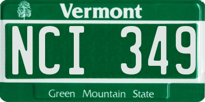 VT license plate NCI349