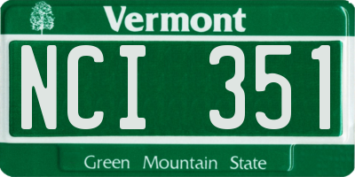 VT license plate NCI351