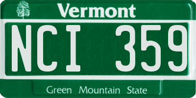 VT license plate NCI359