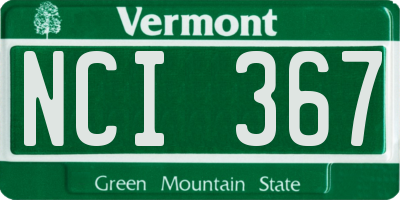 VT license plate NCI367