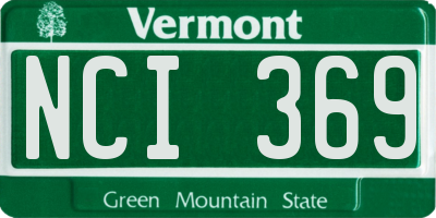 VT license plate NCI369