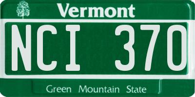 VT license plate NCI370