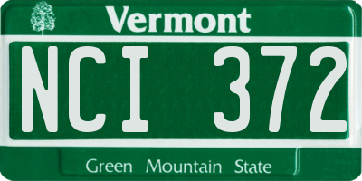 VT license plate NCI372