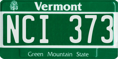 VT license plate NCI373