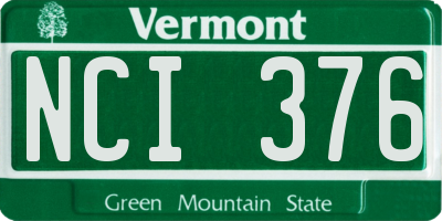 VT license plate NCI376
