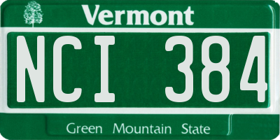 VT license plate NCI384