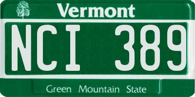 VT license plate NCI389