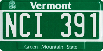 VT license plate NCI391