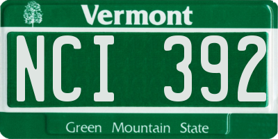 VT license plate NCI392