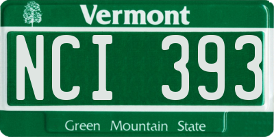 VT license plate NCI393