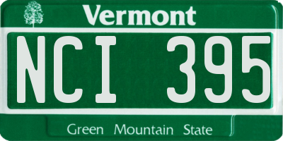 VT license plate NCI395
