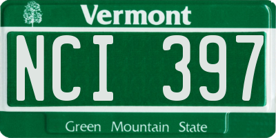 VT license plate NCI397