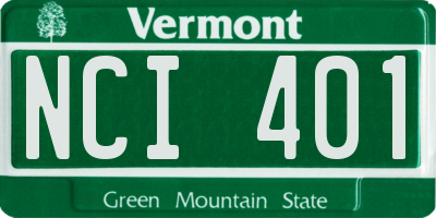 VT license plate NCI401
