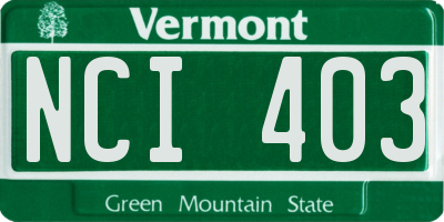 VT license plate NCI403