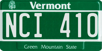 VT license plate NCI410