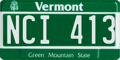 VT license plate NCI413