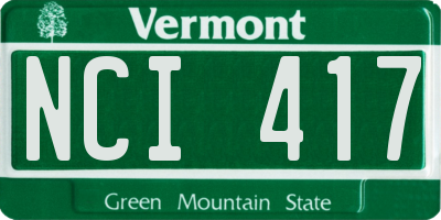 VT license plate NCI417