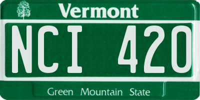 VT license plate NCI420
