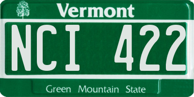 VT license plate NCI422