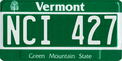 VT license plate NCI427