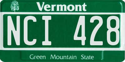 VT license plate NCI428