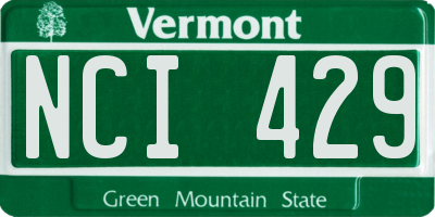 VT license plate NCI429