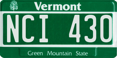 VT license plate NCI430