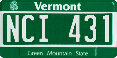 VT license plate NCI431
