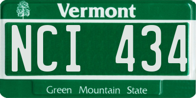 VT license plate NCI434