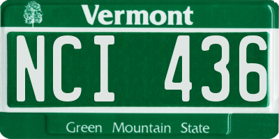VT license plate NCI436