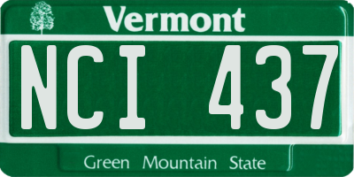 VT license plate NCI437