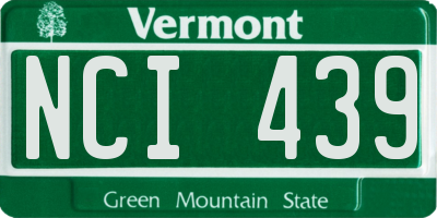 VT license plate NCI439