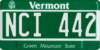 VT license plate NCI442