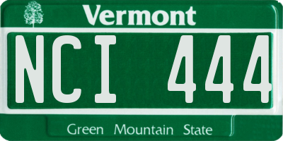 VT license plate NCI444