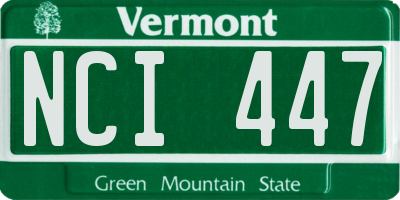 VT license plate NCI447