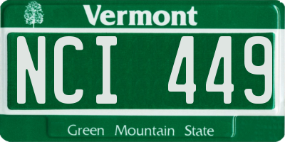 VT license plate NCI449