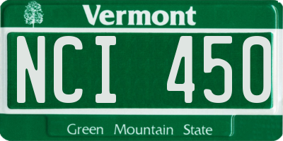 VT license plate NCI450