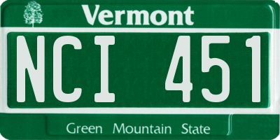 VT license plate NCI451