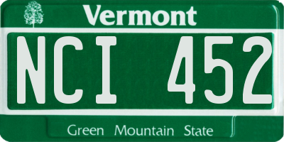 VT license plate NCI452