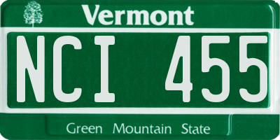 VT license plate NCI455