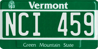 VT license plate NCI459