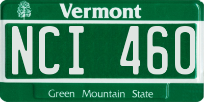 VT license plate NCI460