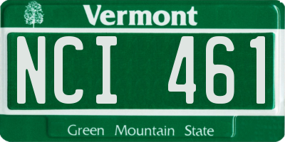 VT license plate NCI461