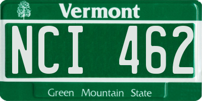 VT license plate NCI462