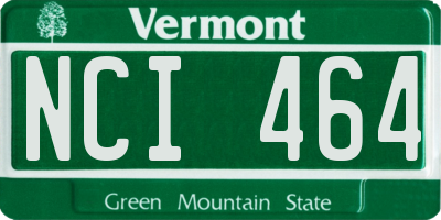 VT license plate NCI464