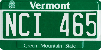 VT license plate NCI465