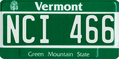 VT license plate NCI466