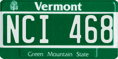 VT license plate NCI468