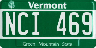 VT license plate NCI469