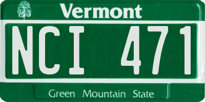 VT license plate NCI471